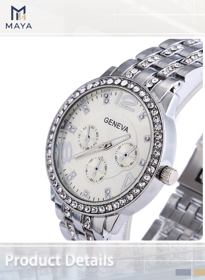 Geneva Women's Water Resistant Stainless Steel Analog Watch ZLF58-2 - Image 3